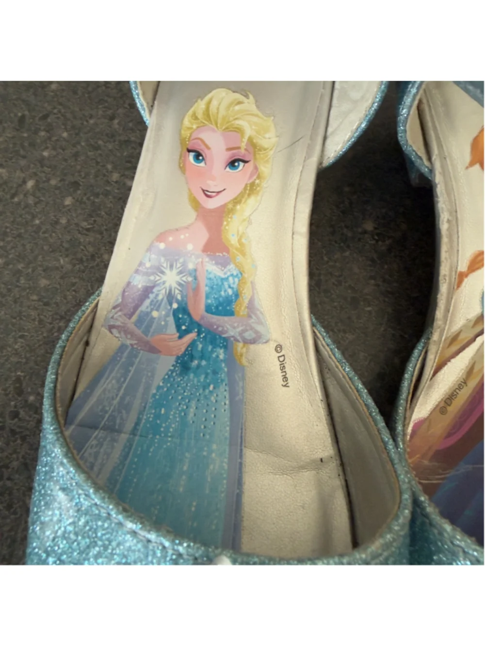 Disney Frozen Elsa & Anna Girls Glitter Princess Dress Up Costume Shoes Size 13